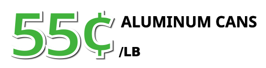 Aluminum Cans - 55 cents per pound