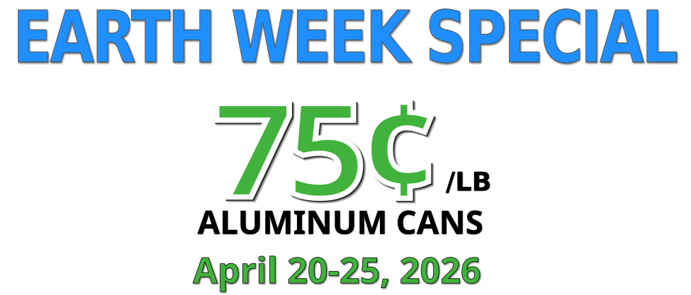 Earth Week: Aluminum Cans - 75 cents per pound